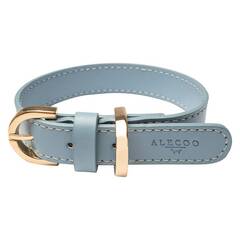 Veganes Hundehalsband aus Apfelleder blau • CLASSY ICE GOLD