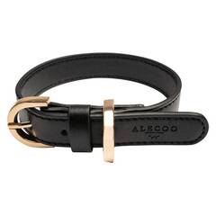 Veganes Hundehalsband aus Apfelleder schwarz • CLASSY COAL GOLD
