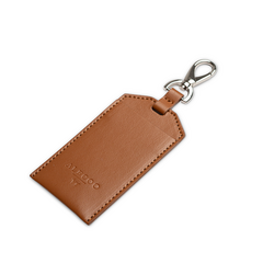 Kotbeutelspender aus Apfelleder braun • CLASSY COGNAC SILVER