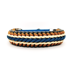 Paracord-Halsband • Blau und Braun