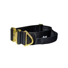 Breites Tactical Halsband mit Griff • schwarz | gold