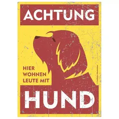 Warnschild Bobtail | Bearded Collie