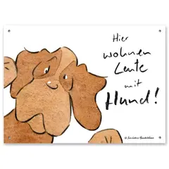 Warnschild "Leute mit Hund"