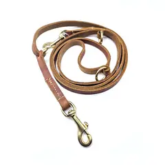 Dreifach verstellbare Hundeleine aus Fettleder, konfigurierbar