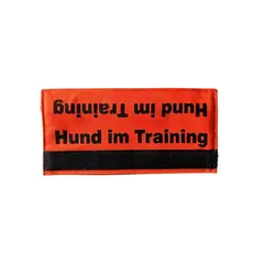 Leinen-Banderole 'Hund im Training' orange