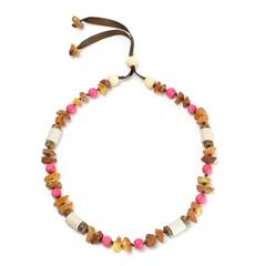 Bernsteinkette für Hunde • pink