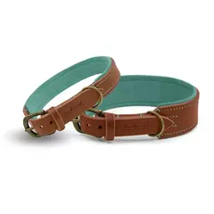 Gepolstertes Halsband • Leder braun