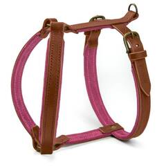 Gepolstertes Hundegeschirr Maßanfertigung • Leder braun