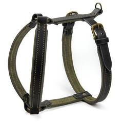 Gepolstertes Hundegeschirr Massanfertigung • Leder schwarz