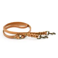 Verstellbare Hundeleine • Leder cognac