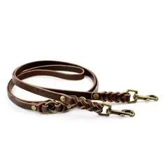 Verstellbare Hundeleine • Leder dunkelbraun