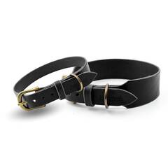 Verstellbares Halsband • Leder schwarz