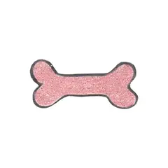 Hundehalsband-Anhaenger ☆ Charm Glitzerknochen rosa