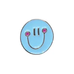 Hundehalsband-Anhänger ☆ Charm Happy Face blau