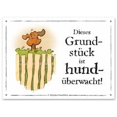 Hunde-Warnschild 'Grundstück hundüberwacht'