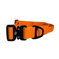 Wasserfestes Hundehalsband mit Griff • WOOFLEX® Tactical Sunset Orange