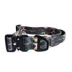 Wasserfestes Hundehalsband mit Griff • WOOFLEX® Tactical Woodland Camo