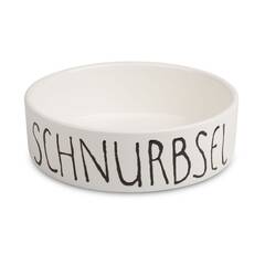 Personalisierter Hundenapf aus Keramik matt weiß - weiß