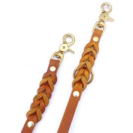 Verstellbare Leine aus Fettleder, cognac