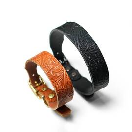 Lederhalsband "FLOWER"