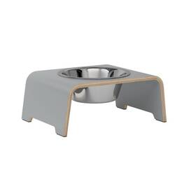 dogBar® Single M-small HPL grau mit Edelstahl