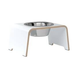 dogBar® Single M HPL weiß mit Edelstahl