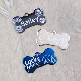 Hundemarke mit beidseitiger Gravur - verschiedene Farben und Designs