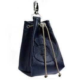 Leckerlibeutel aus Leder WALLY in blau