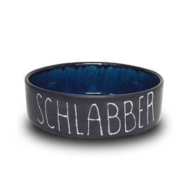 Personalisierter Hundenapf aus Keramik matt schwarz – midnight blue