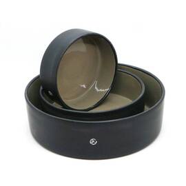 Hundenapf aus Keramik matt schwarz - taupe