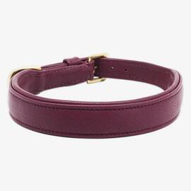 Gepolstertes Halsband aus Leder "Beginning" • aubergine