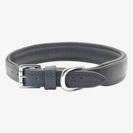 Gepolstertes Halsband aus Leder "Beginning" • cool grey