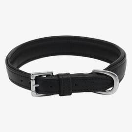 Gepolstertes Halsband aus Leder "Beginning" • pure black