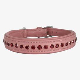 Gepolstertes Lederhalsband DIAMONDS • dusty rose