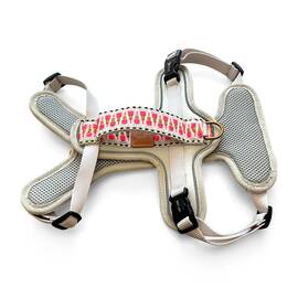 Hundegeschirr gepolstert mit Griff, Brustring und Reflektoren • pink