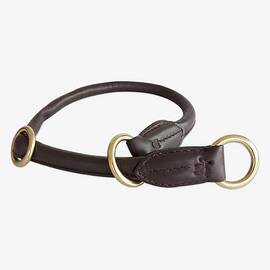 Zugstopp-Halsband aus Leder Student • coffee