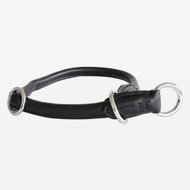 Zugstopp-Halsband aus Leder Student • pure black