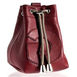 Leckerlibeutel aus Leder • WALLY rubinrot