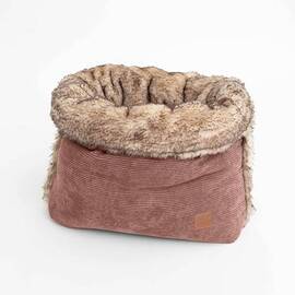 Hunde Kuschelnest SNUGGLE altrosa • Cord meets Faux Fur