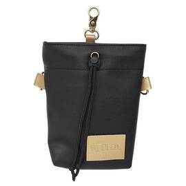 Leckerlibeutel Kunstleder schwarz mit Umhängegurt • BLACK & GOLD