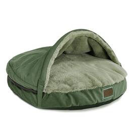 Kuschelige Hundehöhle mit abnehmbarem Dach • grün • JiggiLove ZipOff