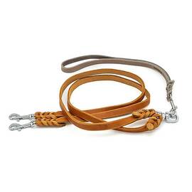 Leder-Koppelleine für zwei Hunde • freie Farbwahl