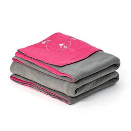 XL Kuscheldecke für Hund und Halter • Polarfleece pink | hellgrau