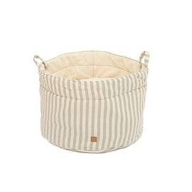 Hundekörbchen mit umklappbarem Rand, Baumwolle • Louis Stripes beige