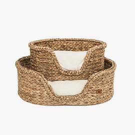 Gemütliches Hundekörbchen aus Wasserhyazinthe 'Goofy'