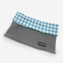 Wende-Loop f&uuml;r Hunde &bull; Polarfleece &bull; Karo hellblau