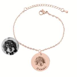 Armband mit Hundeportrait nach Foto • roségold