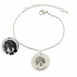 Armband mit Hundeportrait nach Foto • silber