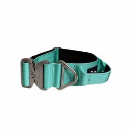 Breites Tactical Halsband mit Griff • gepolstert • Seafoam