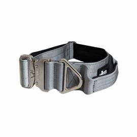 Breites Tactical Halsband mit Griff • gepolstert • Silver Grey